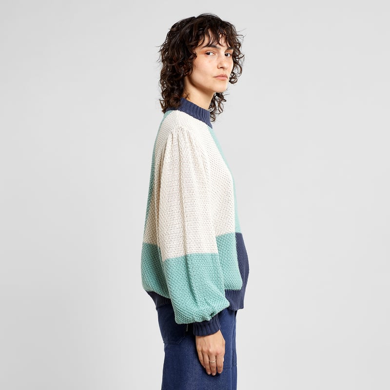 Sweater Knitted Rutbo Blocks Green
