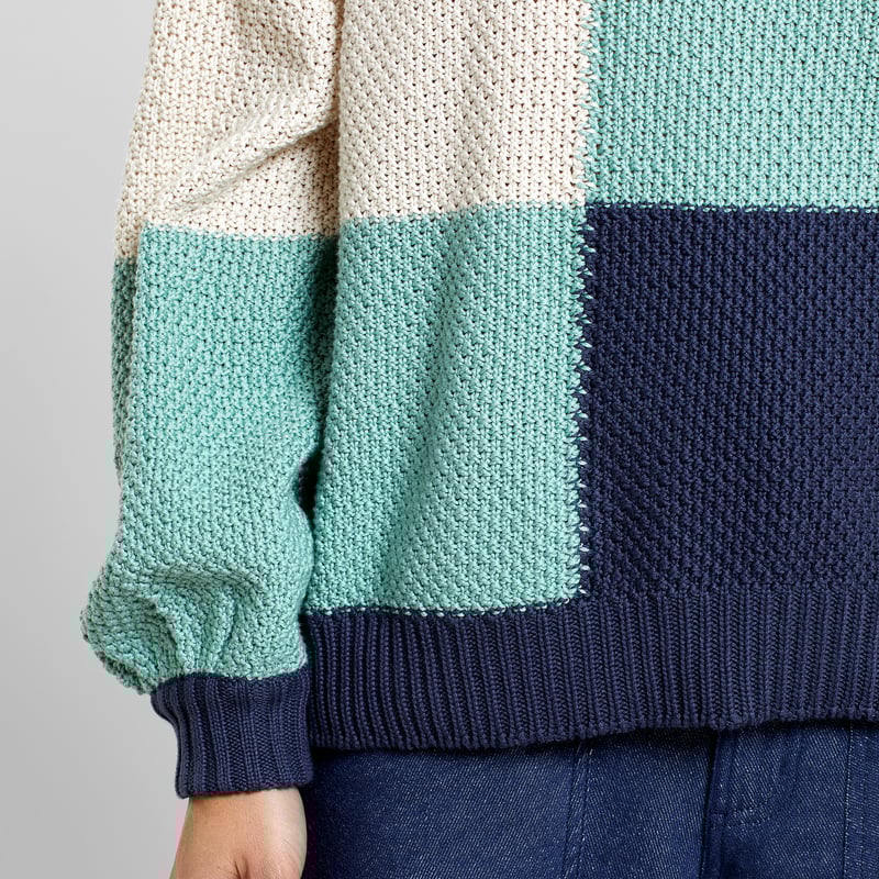 Sweater Knitted Rutbo Blocks Green