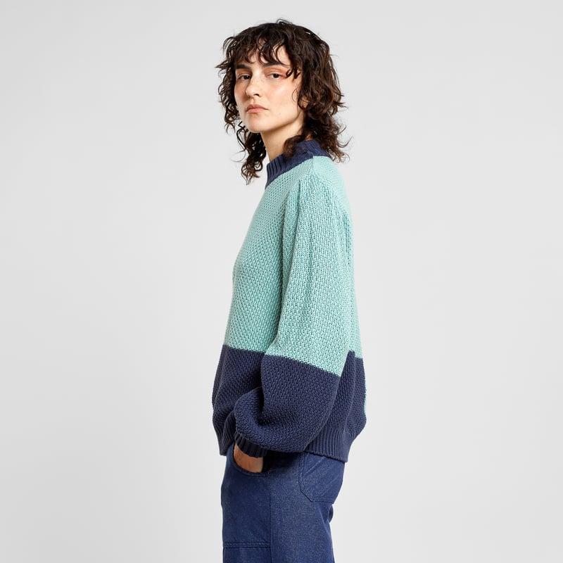 Sweater Knitted Rutbo Blocks Green