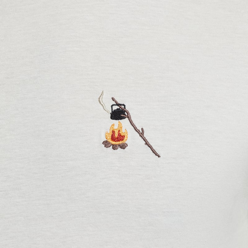 T-shirt Stockholm Hot Coffee Emb Oat White