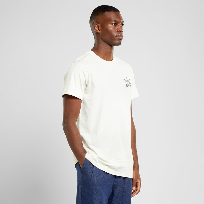 T-shirt Stockholm Line Mountain Emb Oat White