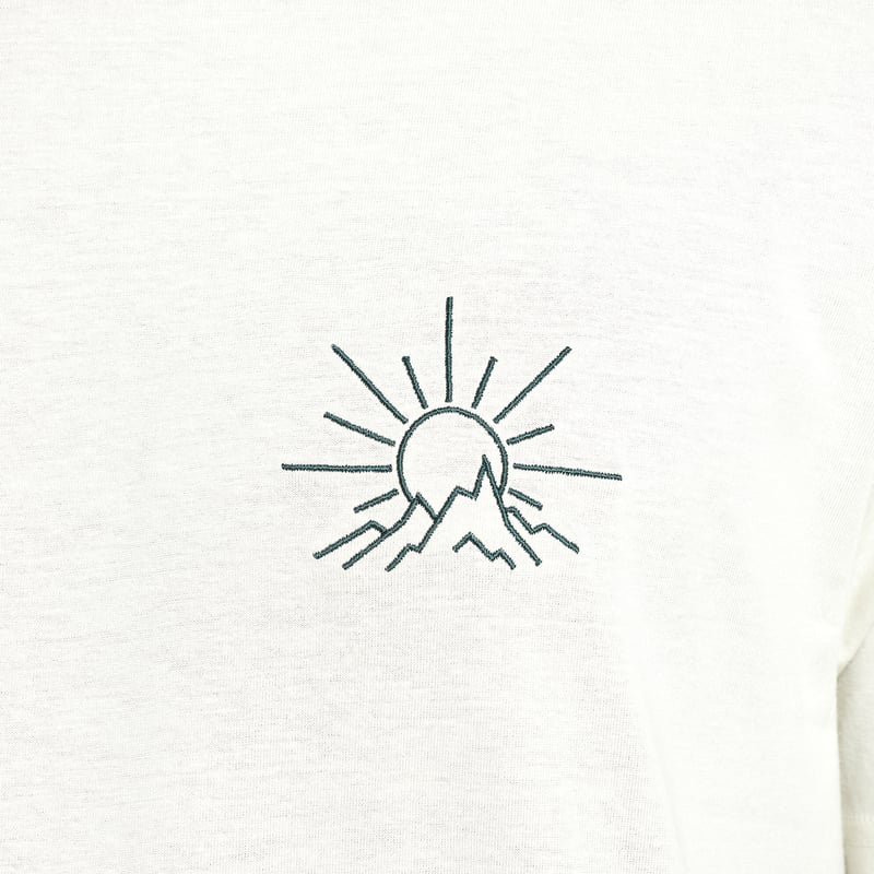 T-shirt Stockholm Line Mountain Emb Oat White