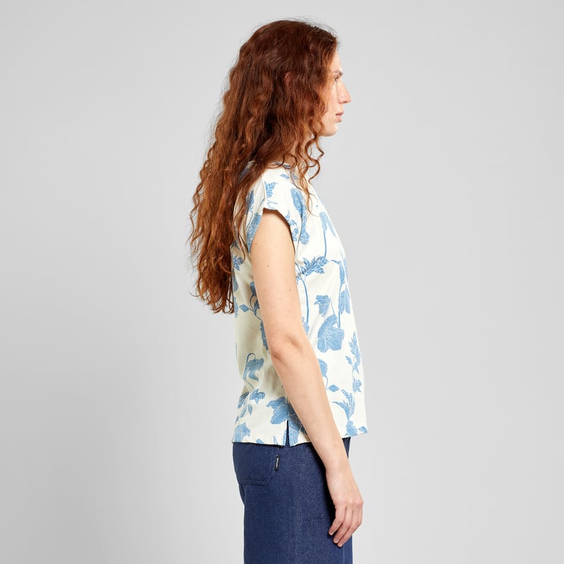 T-shirt Visby Duotone Floral Oat White