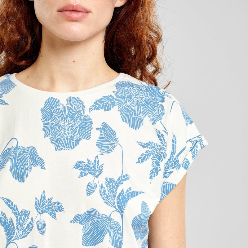 T-shirt Visby Duotone Floral Oat White
