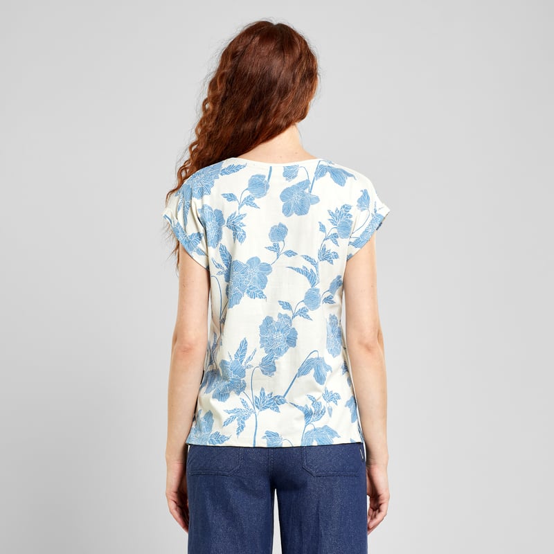 T-shirt Visby Duotone Floral Oat White