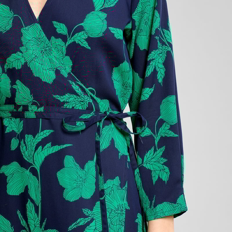 Wrap Dress Smygehuk Duotone Floral Green