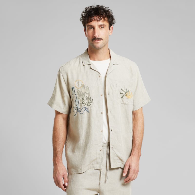 Shirt Marstrand Linen Emb Ecru