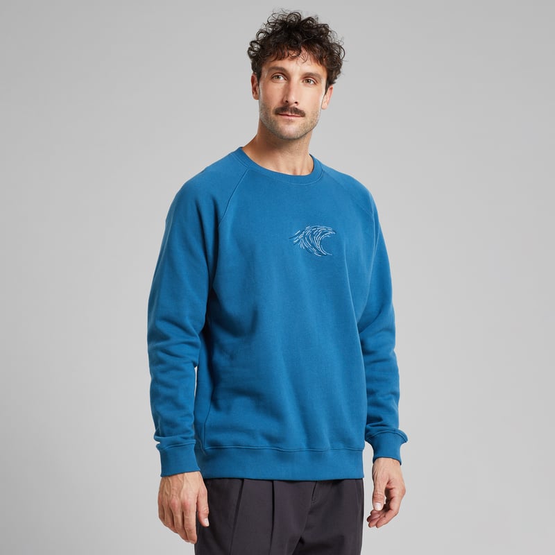 Sweatshirt Malmoe Blue Wave Emb Midnight Blue