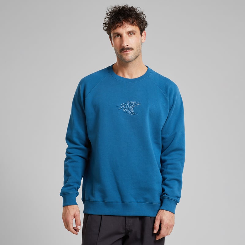 Sweatshirt Malmoe Blue Wave Emb Midnight Blue