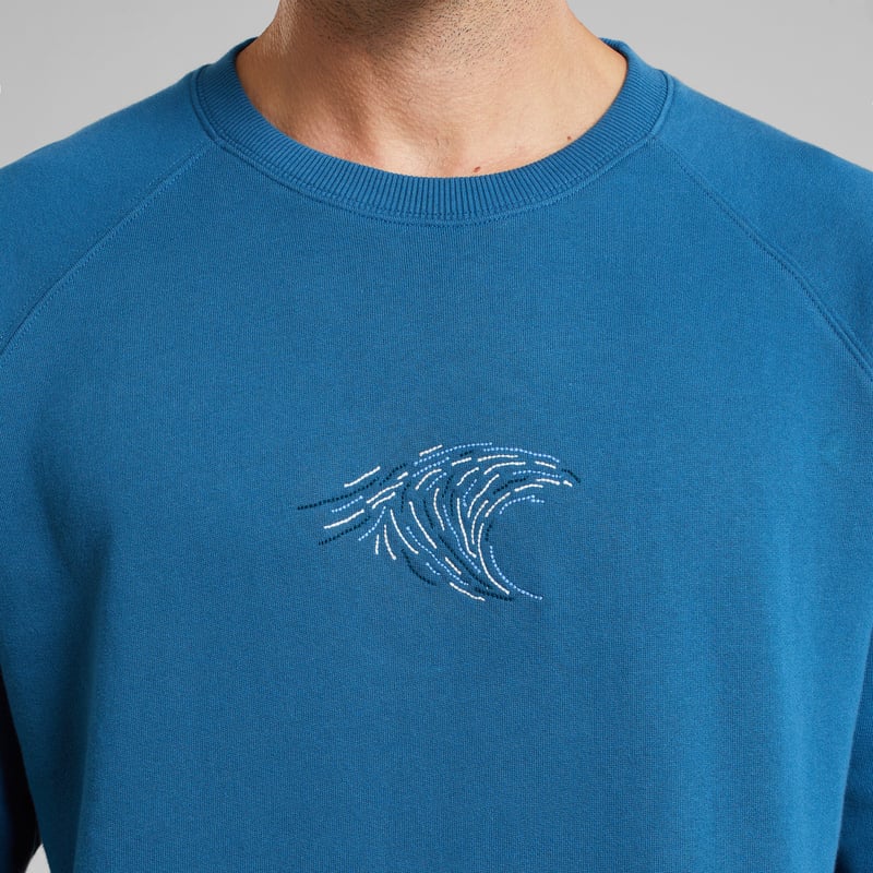 Sweatshirt Malmoe Blue Wave Emb Midnight Blue