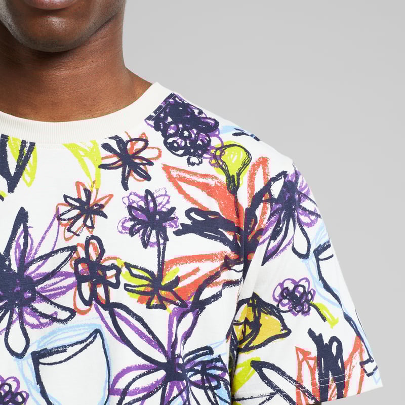 T-shirt Stockholm Paradise Sketch AOP Oat White
