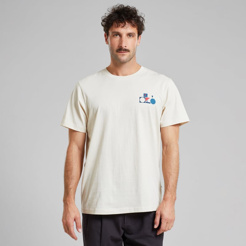 T-shirt Stockholm Primary Bike Oat White