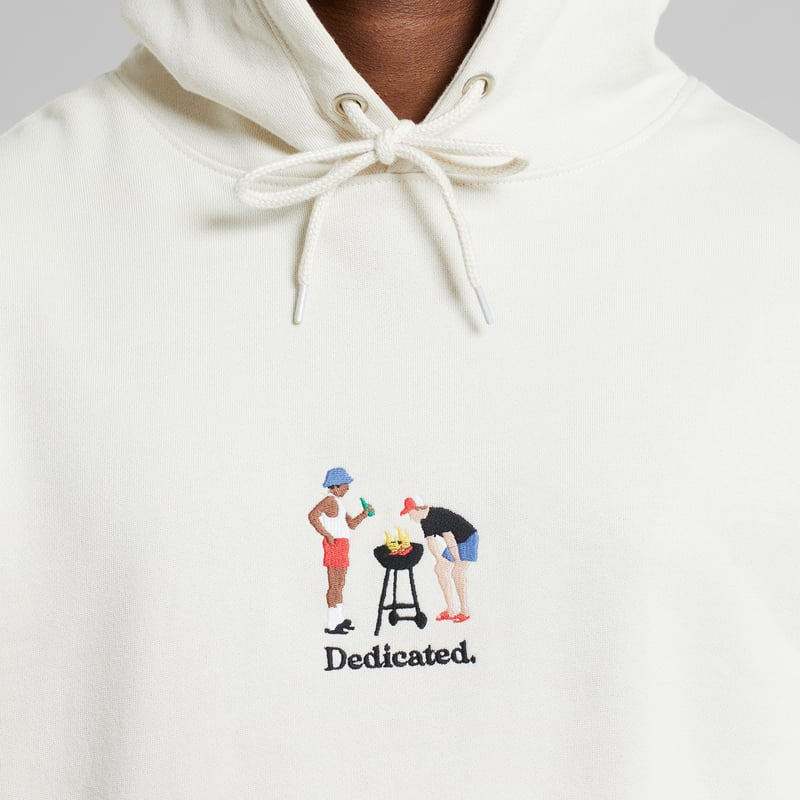 Hoodie Falun BBQ Emb Oat White