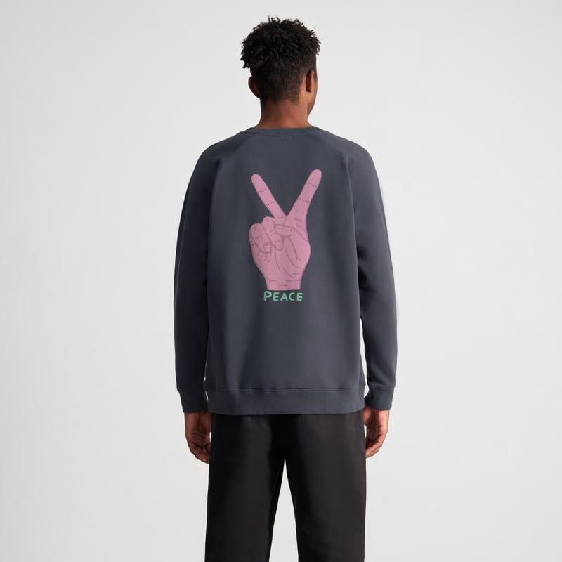 Sweatshirt Malmoe World Peace Charcoal