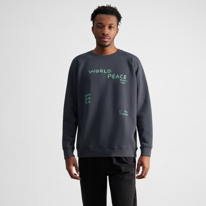 Sweatshirt Malmoe World Peace Charcoal