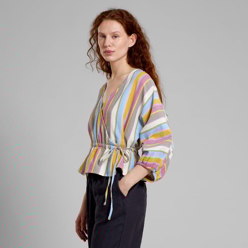 Wrap Top Rosenvik Club Stripe Multi Color