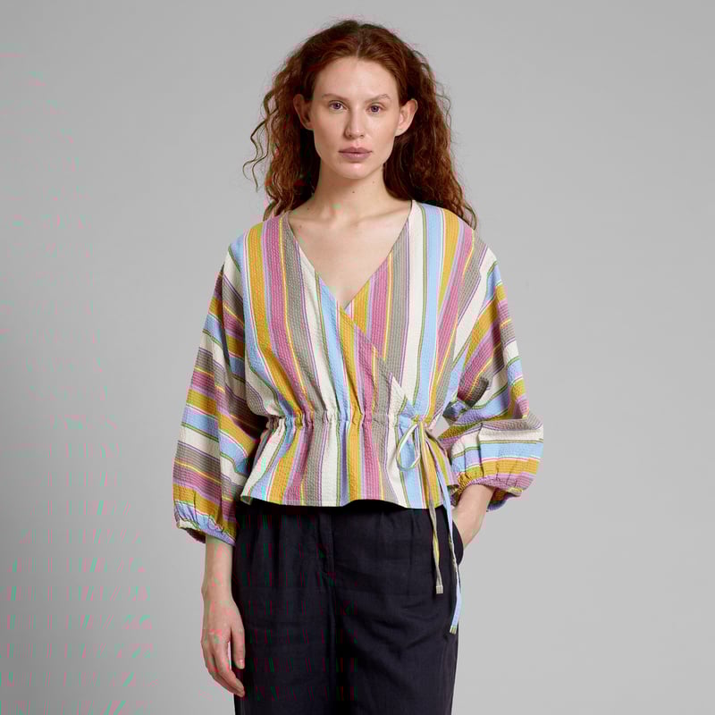 Wrap Top Rosenvik Club Stripe Multi Color