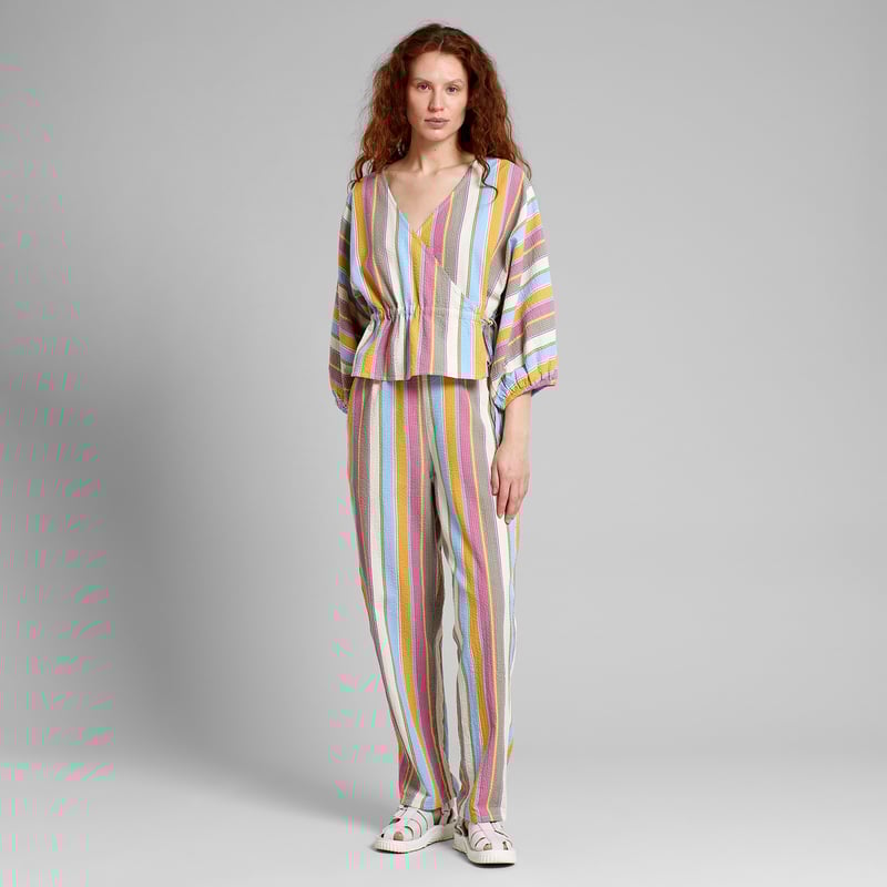 Wrap Top Rosenvik Club Stripe Multi Color