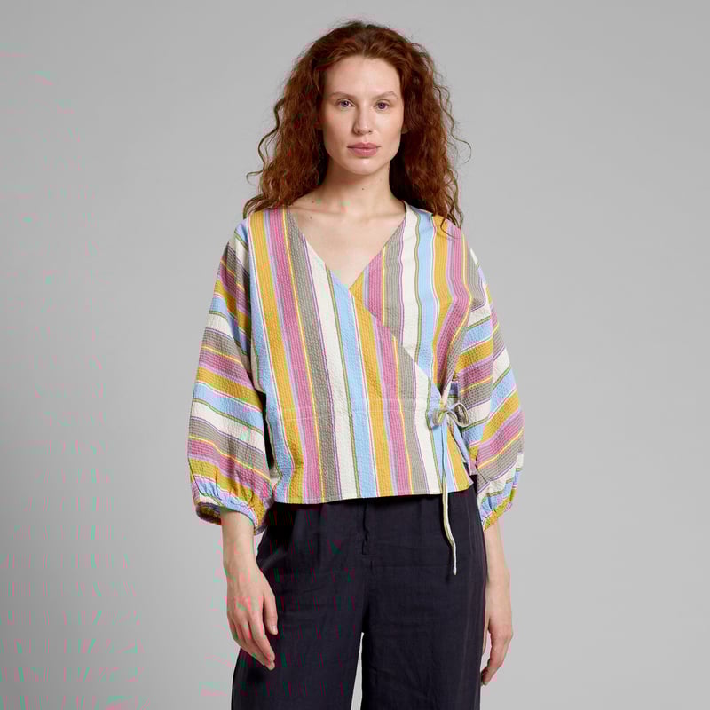 Wrap Top Rosenvik Club Stripe Multi Color