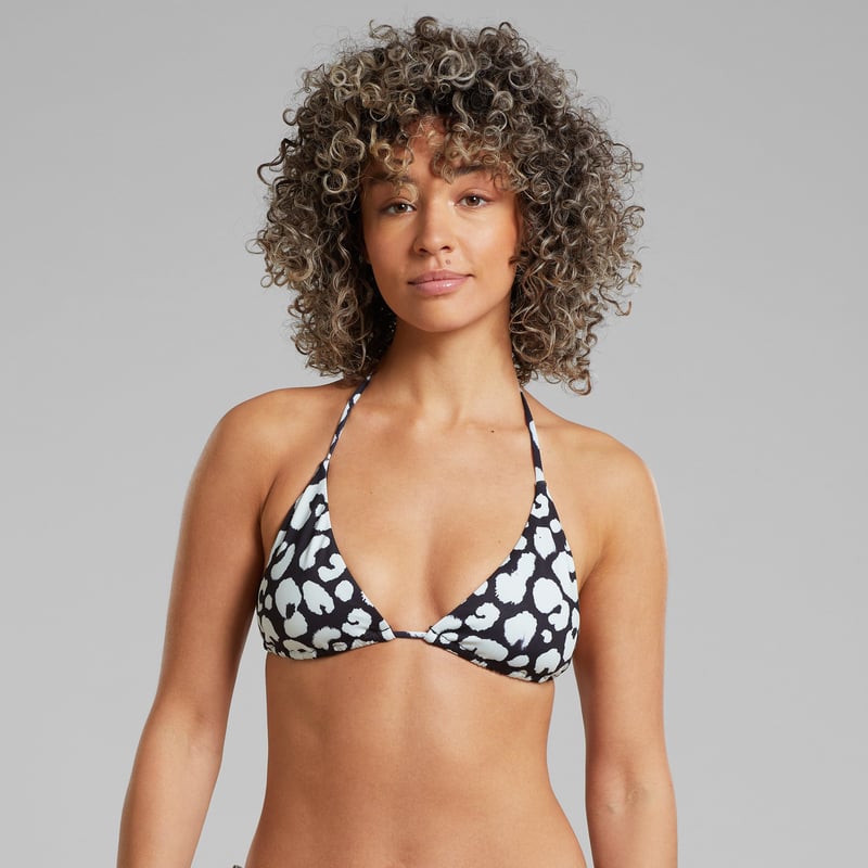 Bikini Top Yxlan Painted Leopard Black