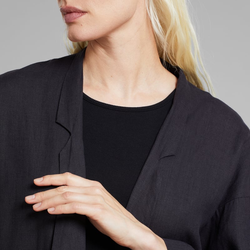 Loose Blazer Tanto Linen Phantom Black