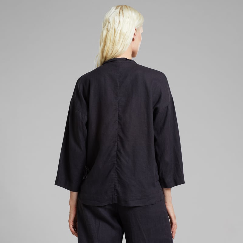 Loose Blazer Tanto Linen Phantom Black