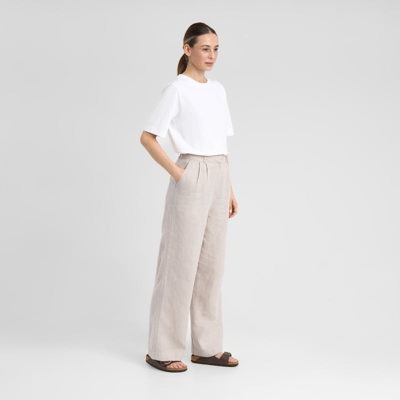 Pants Vickleby Linen Ecru