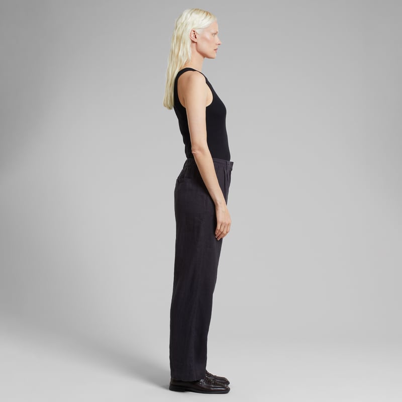 Pants Vickleby Linen Phantom Black