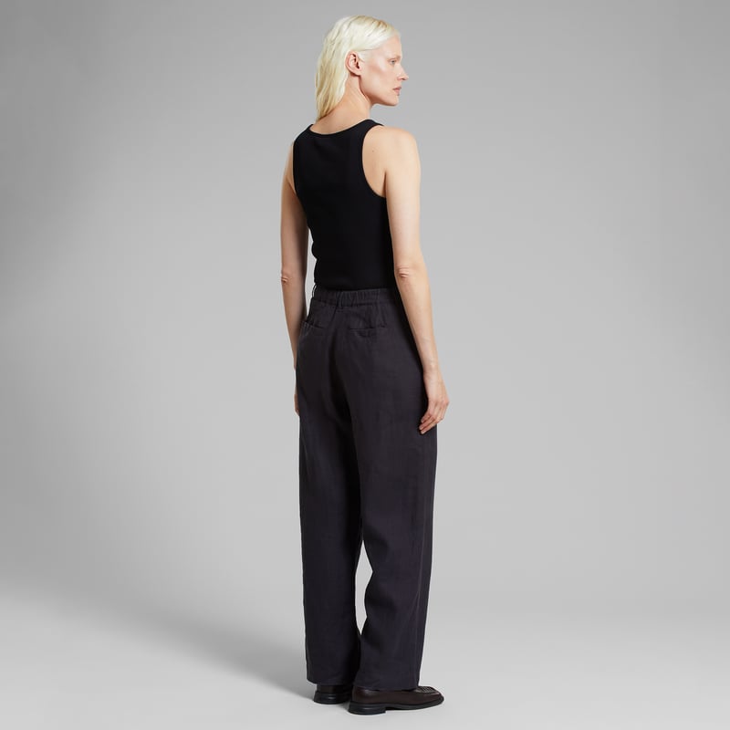 Pants Vickleby Linen Phantom Black