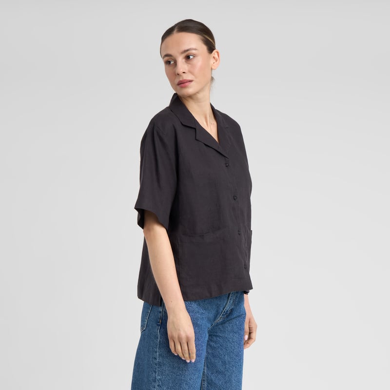 Shirt Valje Linen Phantom Black