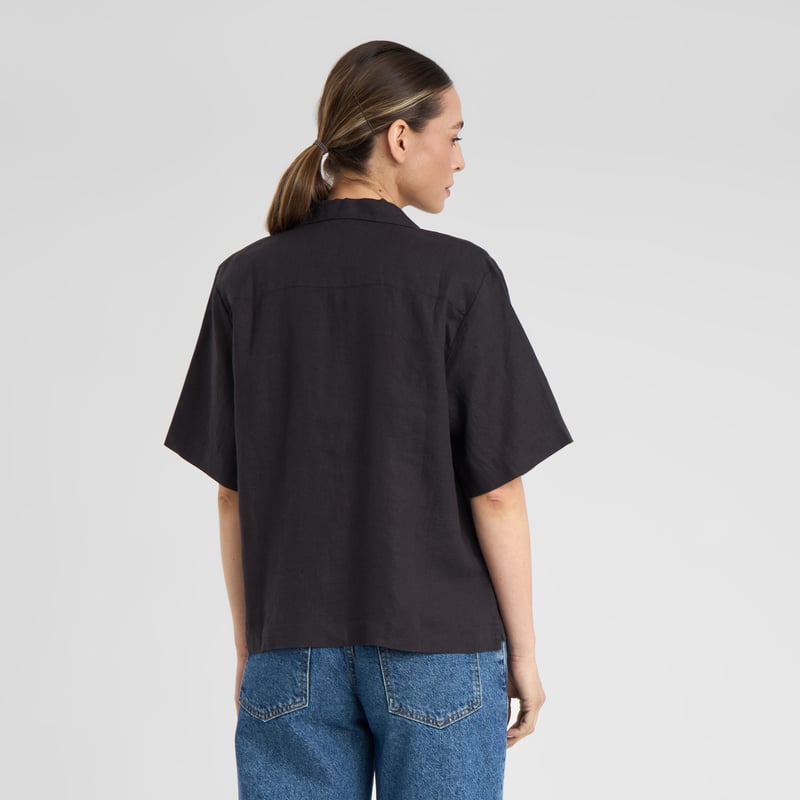 Shirt Valje Linen Phantom Black