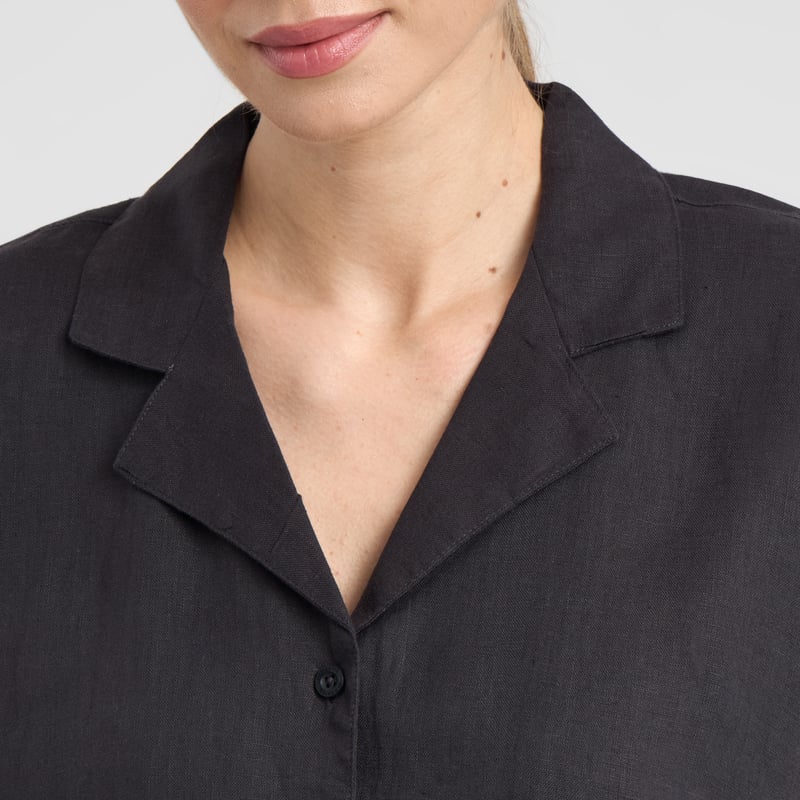 Shirt Valje Linen Phantom Black