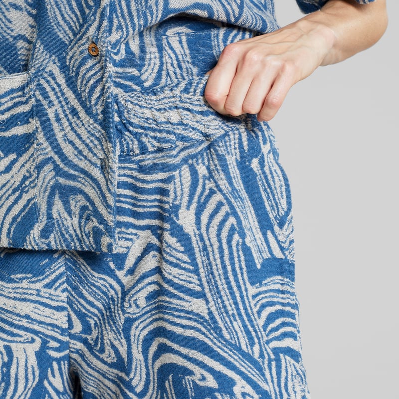 Terry Shorts Aspudden Clay Swirl Blue