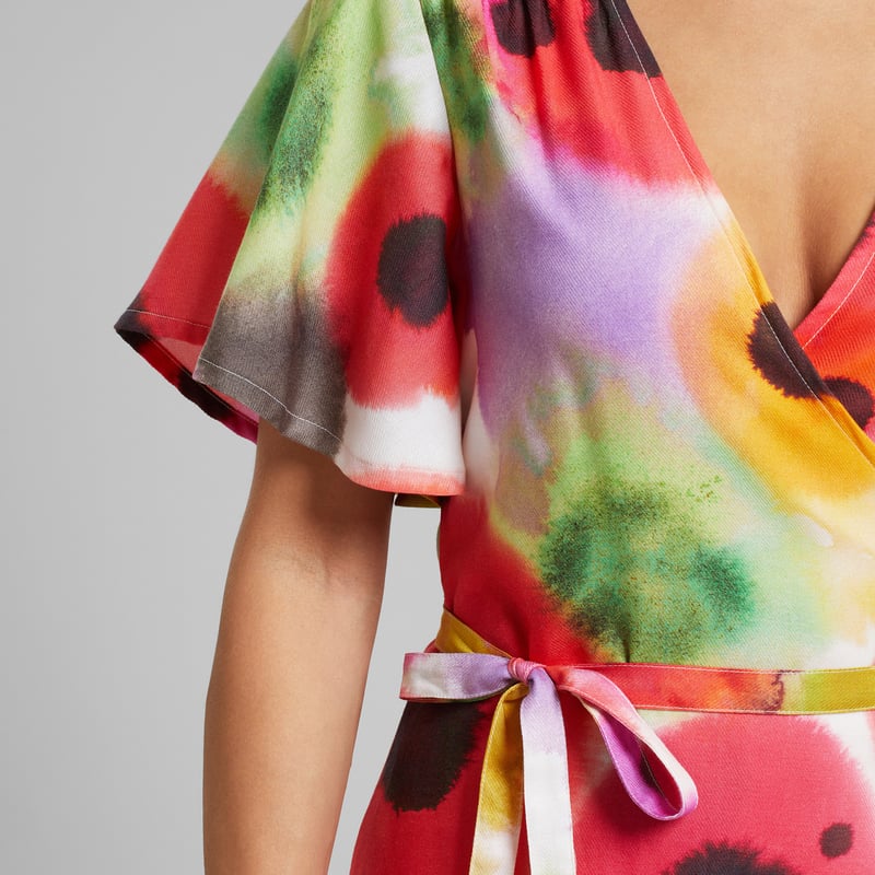 Wrap Dress Kungshamn Abstract Floral Multi Color