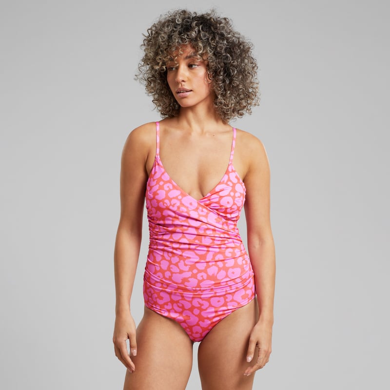 Wrap Swimsuit Klinte Painted Leopard Red