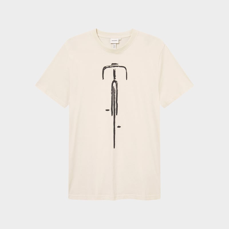 T-shirt Stockholm Bike Front Oat White
