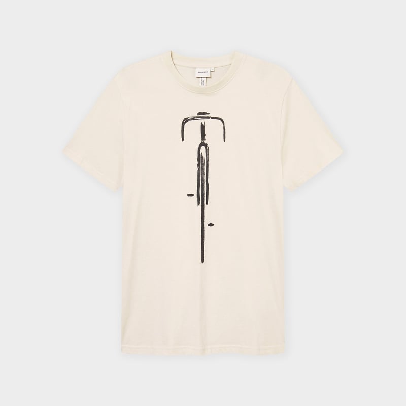 T-shirt Stockholm Bike Front Oat White