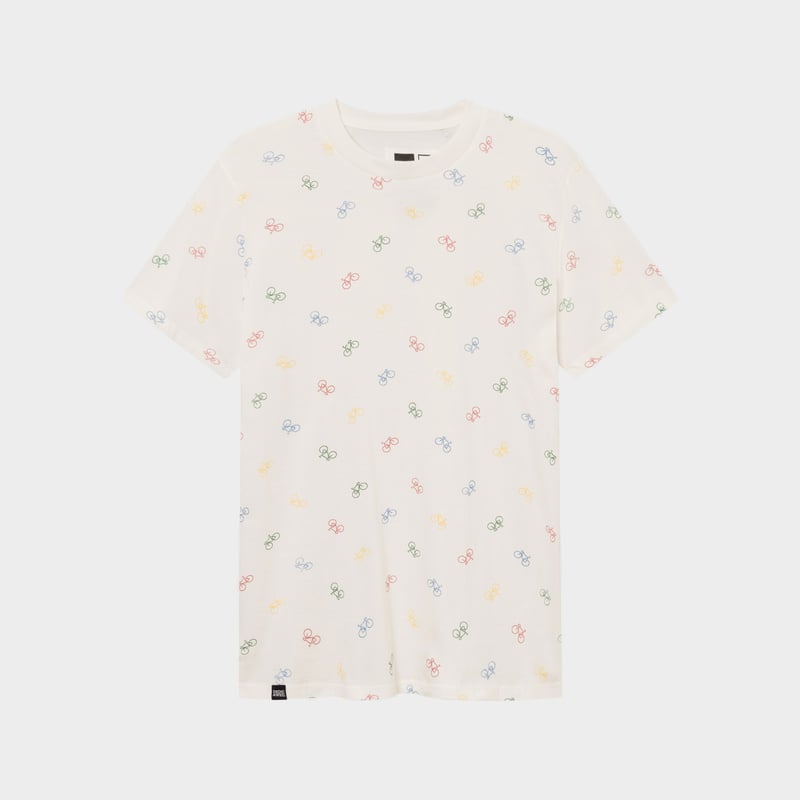 T-shirt Stockholm Bike Pattern Off-White