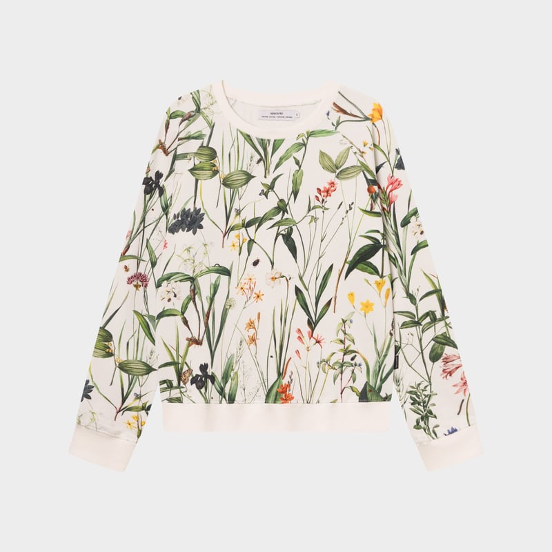 Sweatshirt Ystad Flower Field Off-White