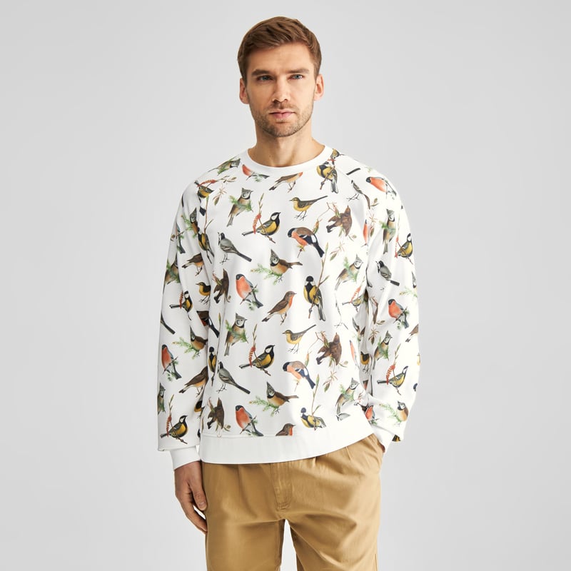 Sweatshirt Malmoe Autumn Birds Off-White