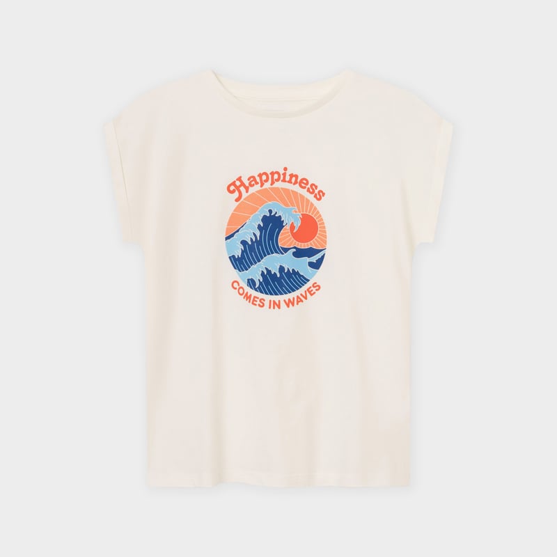 T-shirt Visby Happiness Off-White