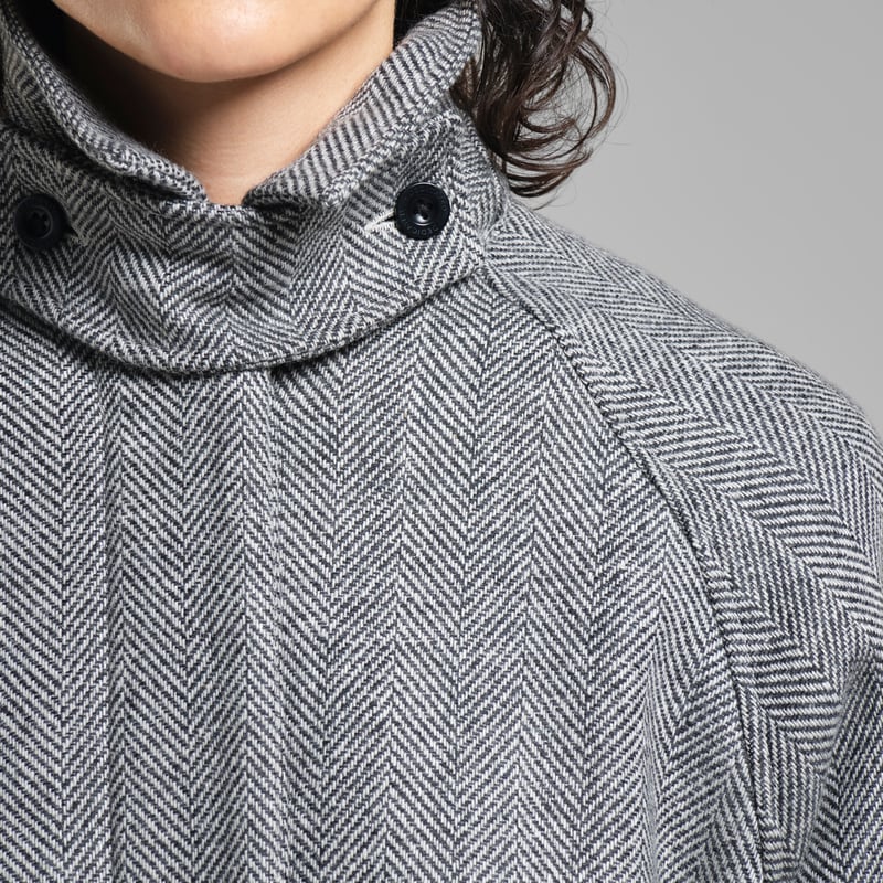 Wool Coat Lofsdalen Herringbone Black