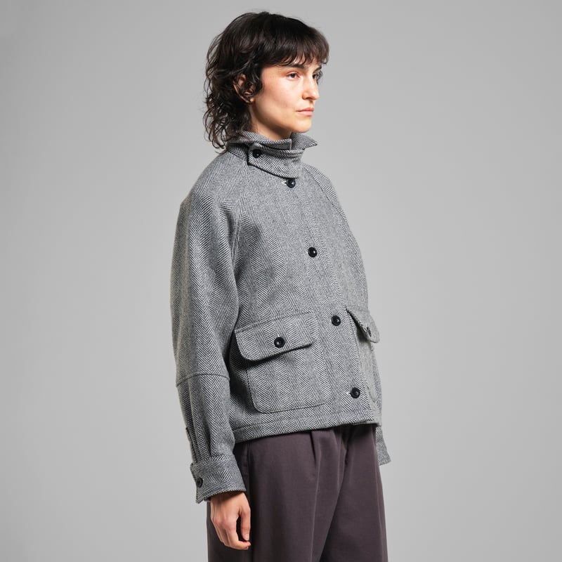 Wool Jacket Nabben Herringbone Black
