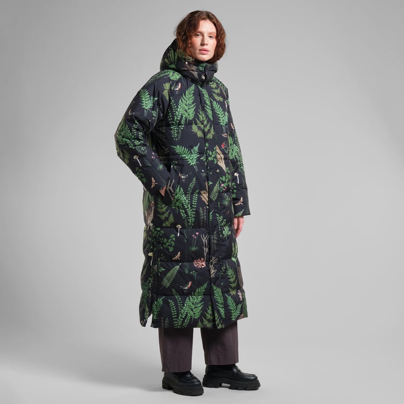Long Puffer Jacket Karmas Secret Garden Multi Color
