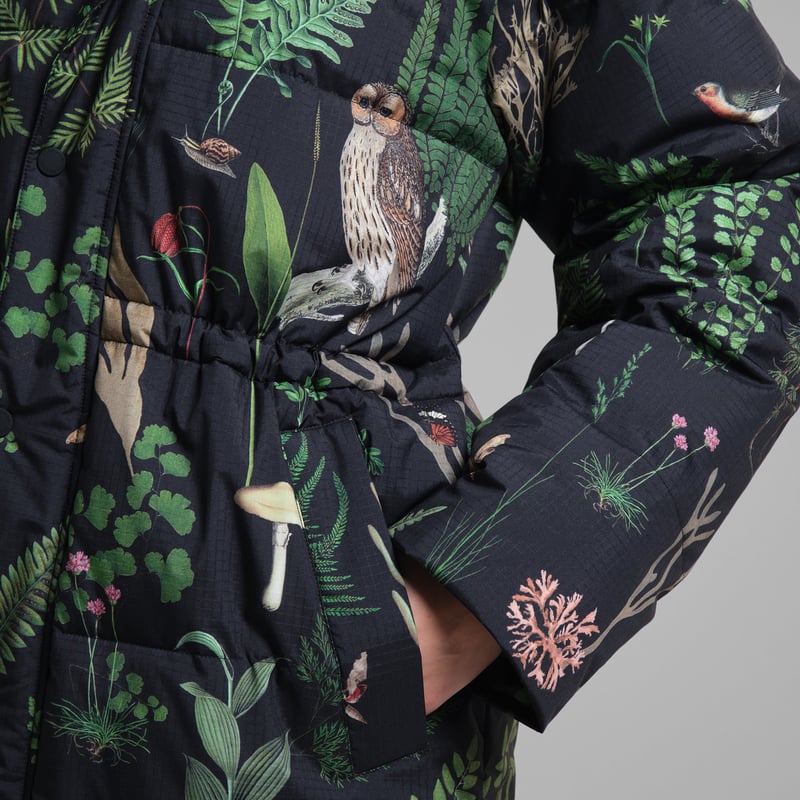 Long Puffer Jacket Karmas Secret Garden Multi Color