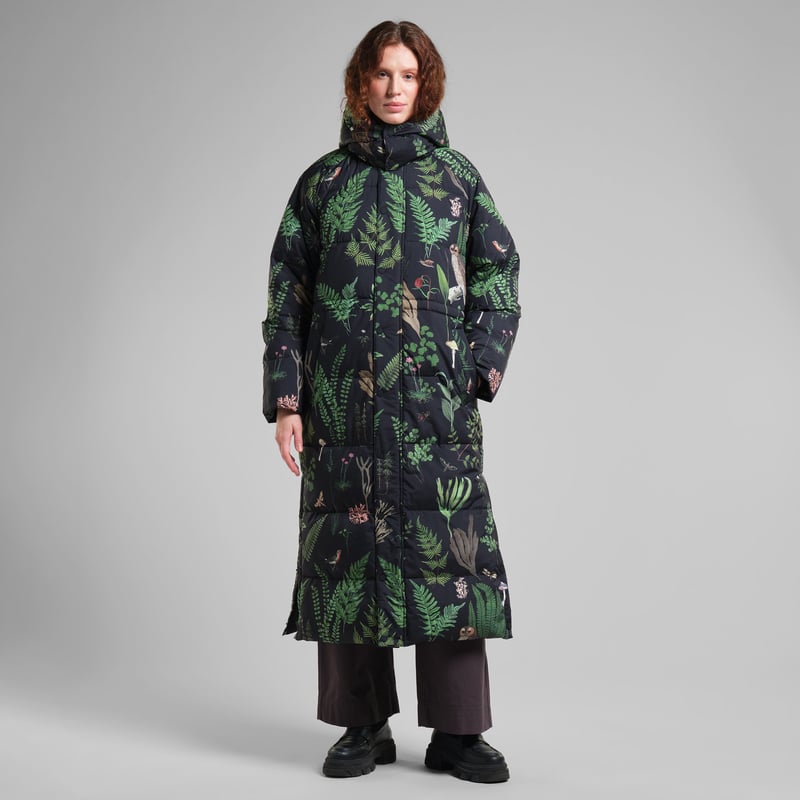 Long Puffer Jacket Karmas Secret Garden Multi Color