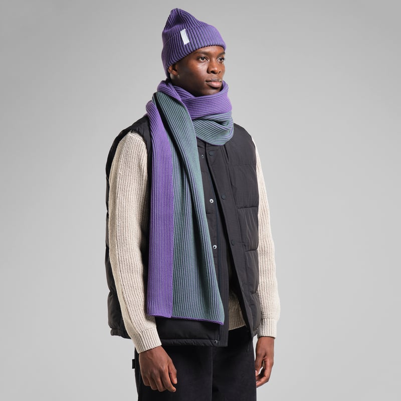 Scarf Norrfors Brioche Purple/Green