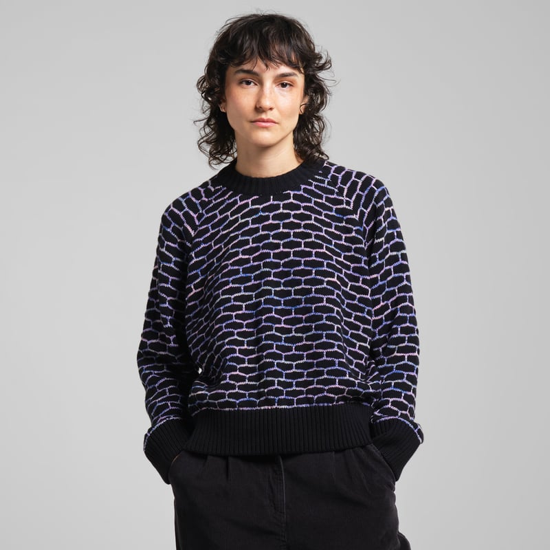 Sweater Husie Honey Comb Black