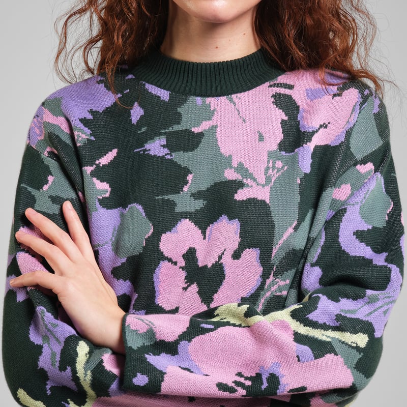 Sweater Limhamn Warped Flowers Multi Color