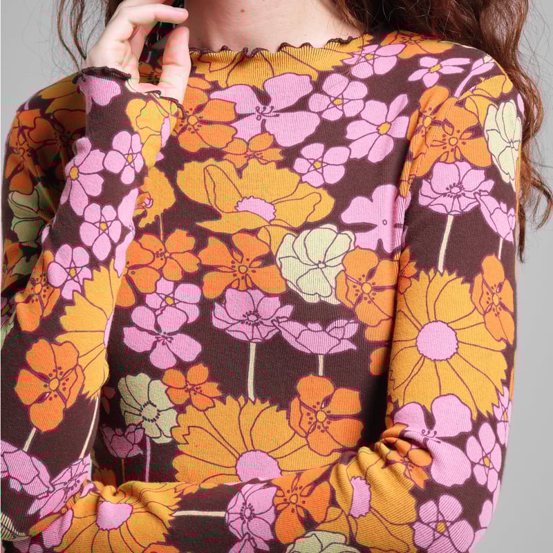 Rib Dress Lofta Flower Power Multi Color